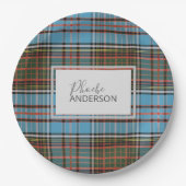 Tartan Clan Anderson Pset Check Custom Papieren Bordje (Voorkant)