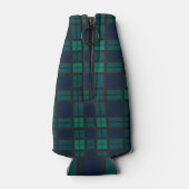 Tartan Clan Black Bekijk Blauw groen gecheckt Flesjeskoeler (Achterkant)