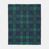 Tartan Clan Black Bekijk de blauwe groene cheque Fleece Deken (Voorkant)
