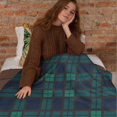 Tartan Clan Black Bekijk de blauwe groene cheque Fleece Deken