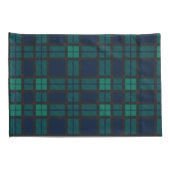 Tartan Clan Black Bekijk de blauwe groene cheque Kussensloop (Achterkant-Rechts)