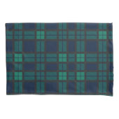 Tartan Clan Black Bekijk de blauwe groene cheque Kussensloop (Voorkant-Links)
