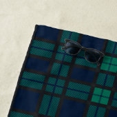 Tartan Clan Black Bekijk de blauwe groene cheque Strandlaken (In situ)