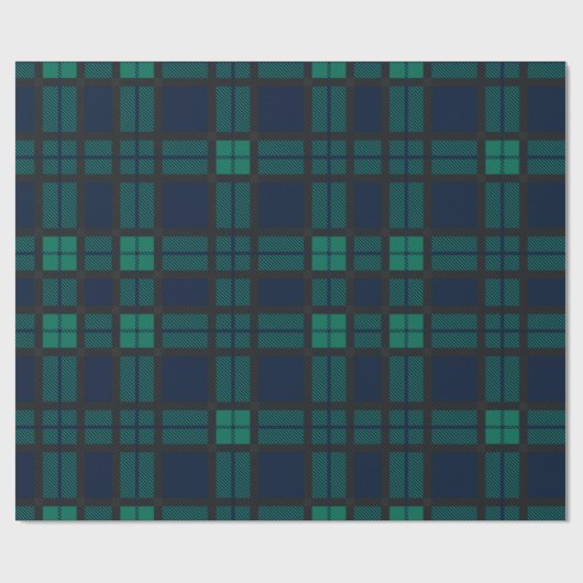Tartan Clan Black Bekijk de groene blauwe cheque Cadeaupapier (Vlak)
