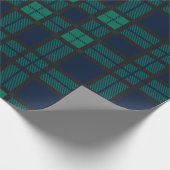 Tartan Clan Black Bekijk de groene blauwe cheque Cadeaupapier (Hoek)