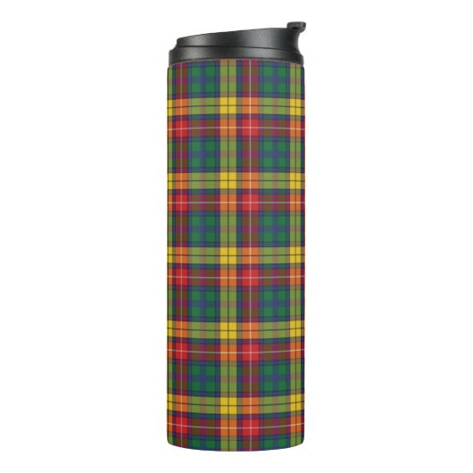 Tartan Clan Buchanan Groene Rode Check Thermosbeker (Gedraaid links)