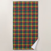 Tartan Clan Buchanan Plaid Geel Rood Groen Check Strandlaken (Voorkant)