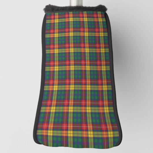 Tartan Clan Buchanan Plaid Groen Rood Geel Check Golfheadcover (Draai 90)
