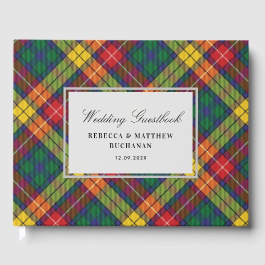 Tartan Clan Buchanan Schots geruit meerkleurig aan Gastenboek (Voorkant)