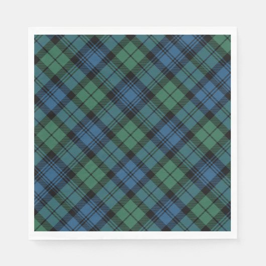 Tartan Clan Campbell Blauw Groen geruit patroon Servet (Voorkant)