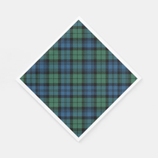 Tartan Clan Campbell Blauw Groen geruit patroon Servet (Hoek)