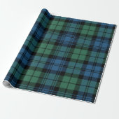 Tartan Clan Campbell Blauw groene cheque Cadeaupapier (Uitgerold)