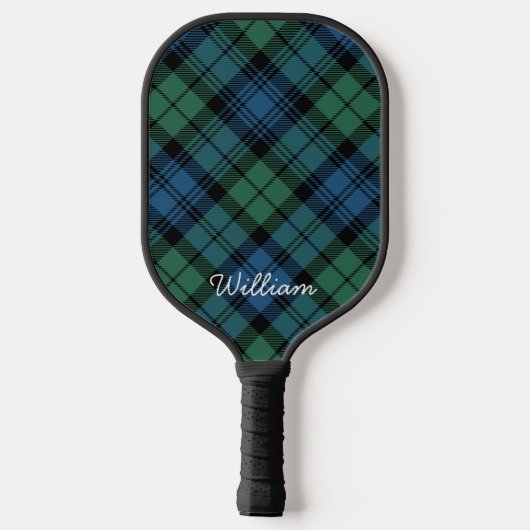 Tartan Clan Campbell Blauwe Groene Rustige Rustiek Pickleball Paddle (Achterkant)