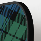 Tartan Clan Campbell Blauwe Groene Rustige Rustiek Pickleball Paddle (Links Detail)