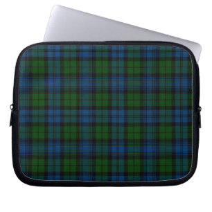 Tartan Clan Campbell Militair Gepland Blauw Laptop Sleeve