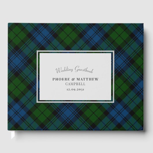 Tartan Clan Campbell Militaire Plaid Gastenboek (Voorkant)
