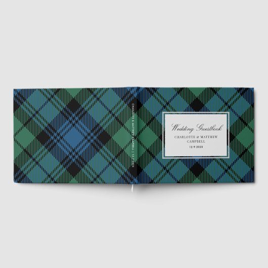 Tartan Clan Campbell Plaid Blauw Groen Check Custo Gastenboek (Volledig)