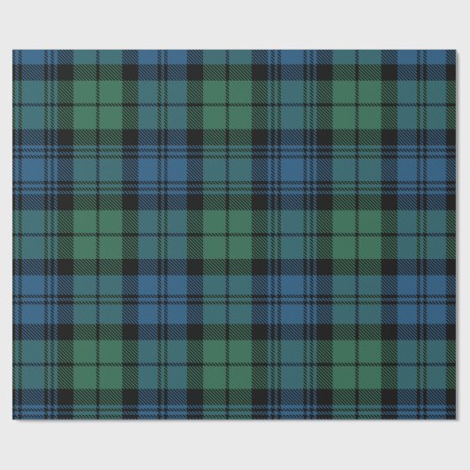 Tartan Clan Campbell Pset Black Green Pattern Cadeaupapier (Vlak)