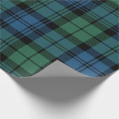 Tartan Clan Campbell Pset Black Green Pattern Cadeaupapier (Hoek)