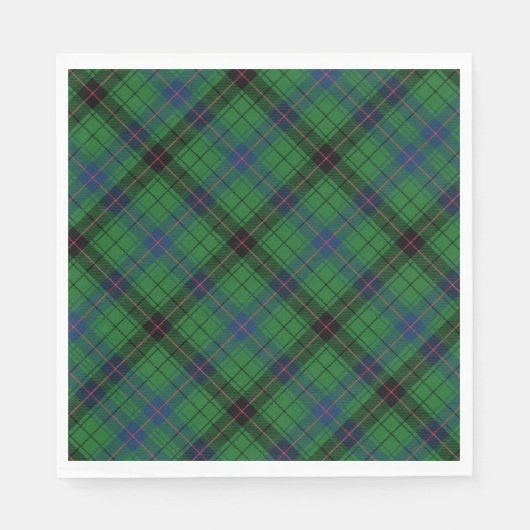 Tartan Clan Davidson Green geruit patroon Servet (Voorkant)