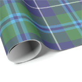 Tartan Clan Douglas Groen Paars Wit Cadeaupapier (Rol Hoek)
