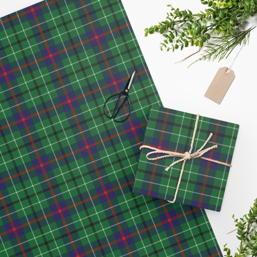 Tartan Clan Duncan Pset Green Blue Check Cadeaupapier