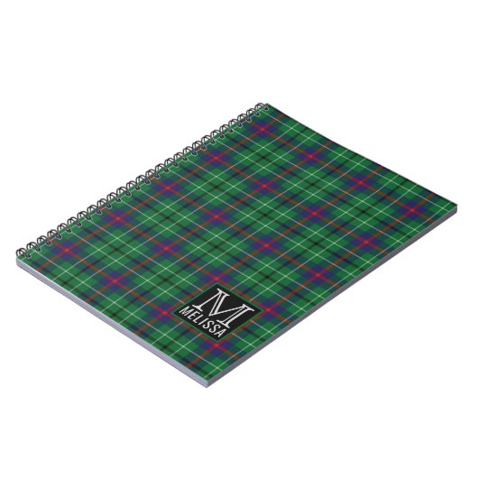 Tartan Clan Duncan Pset Pattern Monogram Naam Notitieboek (Linkerzijde)