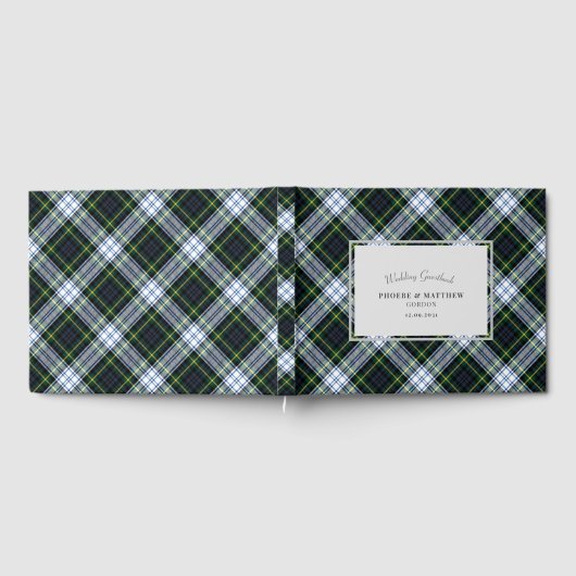 Tartan Clan Gordon Green White geruite bruiloft Gastenboek (Volledig)