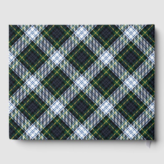 Tartan Clan Gordon Green White geruite bruiloft Gastenboek (Achterkant)