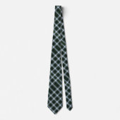 Tartan Clan Gordon Pset Green White Pattern Neck Stropdas (Voorkant)