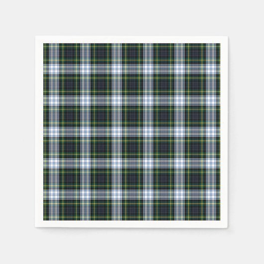 Tartan Clan Gordon White Green Pset Servet (Voorkant)