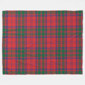 Tartan Clan Grant Pset Green Red Check Fleece Deken (Voorkant (Horizontaal))