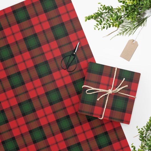 Tartan Clan Kerr Pset Red Green Black Cadeaupapier