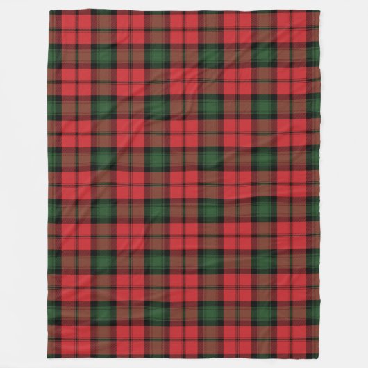 Tartan Clan Kerr Pset Red Green Black Fleece Deken (Voorkant)