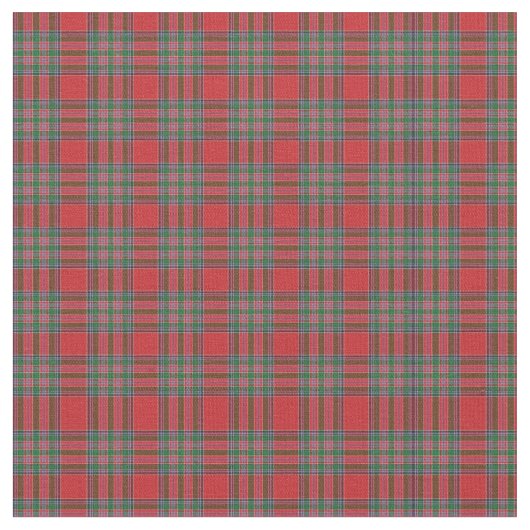 Tartan Clan MacBean Pset Pattern Red Green Check Stof (Close Up)