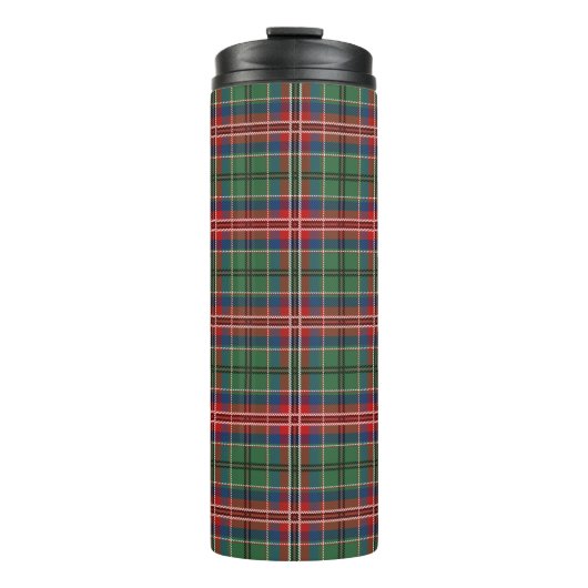 Tartan Clan MacCulloch Pset Green Red Check Thermosbeker (Voorkant)