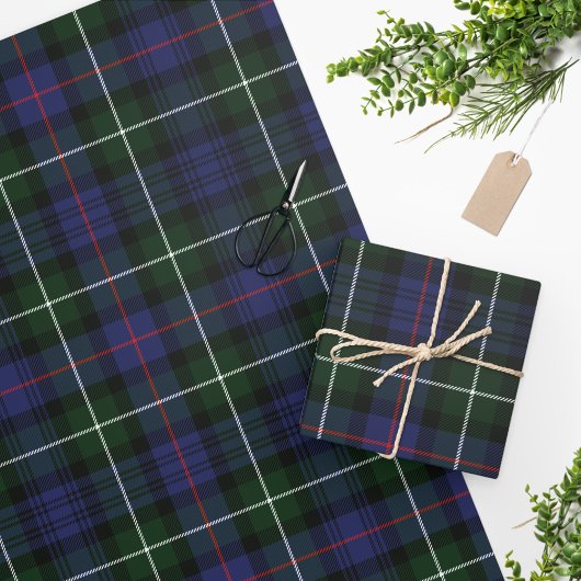 Tartan Clan MacKenzie Groene Paarse check Cadeaupapier
