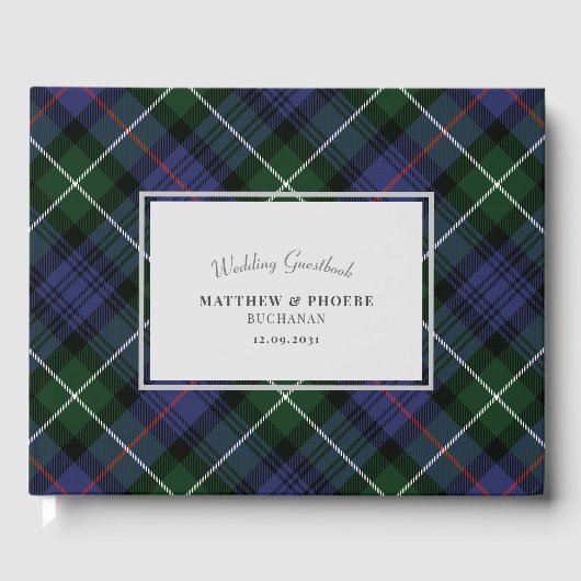 Tartan Clan MacKenzie Schotse ruit paars groen ger Gastenboek (Voorkant)