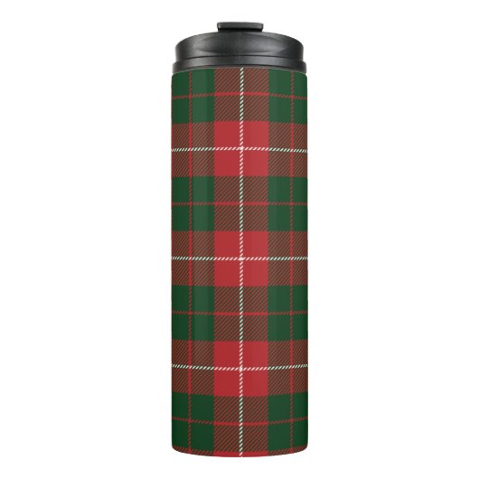 Tartan Clan MacKinnon Plaid Groen Rood Geruit Thermosbeker (Voorkant)