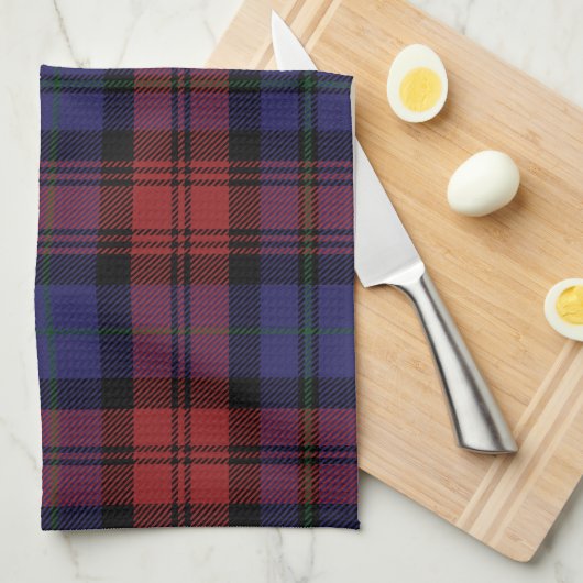 Tartan Clan MacLachlan Paars Black Check Theedoek (Quarter Fold)