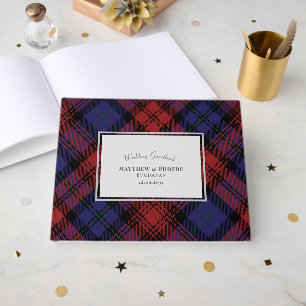 Tartan Clan MacLachlan Paarse maroon check Gastenboek