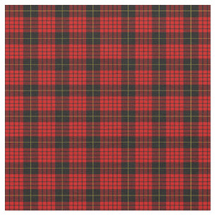 Tartan Clan MacQueen Pattern Red Black Check Stof