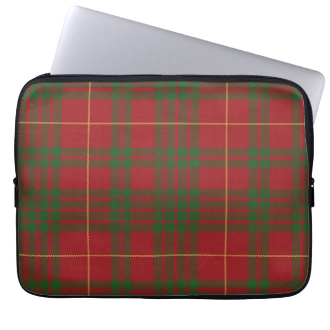 Tartan Clan MacTavish Pset Red Green ingecheckt Laptop Sleeve (Voorkant)