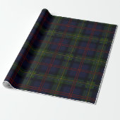 Tartan Clan Malcolm Paars Green Red Check Patroon Cadeaupapier (Uitgerold)