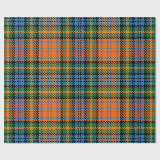 Tartan Clan Murray Pset Blue Oranje Green Check Cadeaupapier (Vlak)