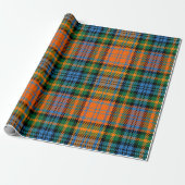 Tartan Clan Murray Pset Blue Oranje Green Check Cadeaupapier (Uitgerold)