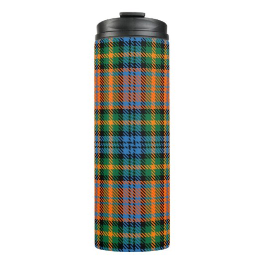 Tartan Clan Murray Pset Oranje Blue Check Thermosbeker (Voorkant)