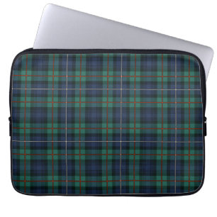 Tartan Clan Robertson Pset Green Paarse Check Laptop Sleeve