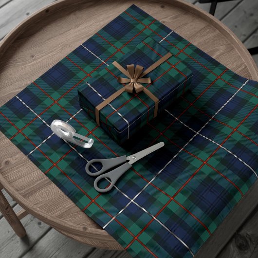 Tartan Clan Robertson Pset Green Paarse Check Wra Cadeaupapier
