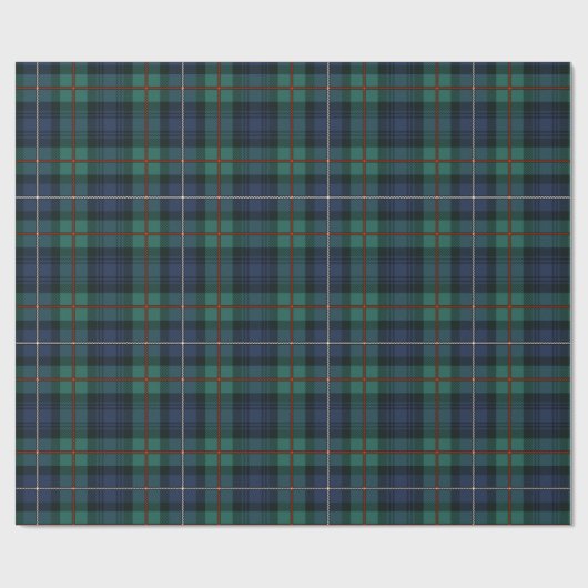 Tartan Clan Robertson Pset Green Paarse Check Wra Cadeaupapier (Vlak)
